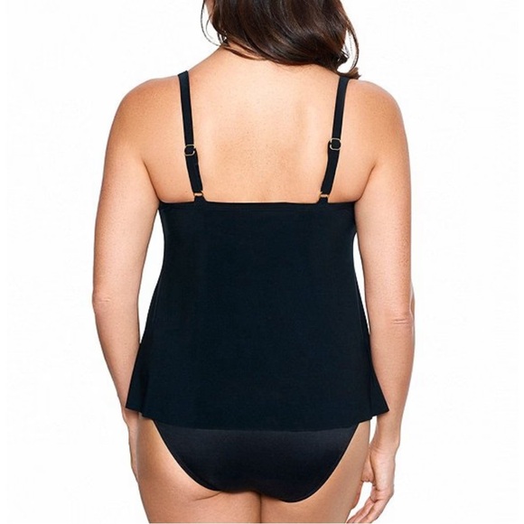🌻NEW w.tags Miraclesuit Black Zing Tankini Top $132.00 Retail Size 14 - Picture 5 of 12